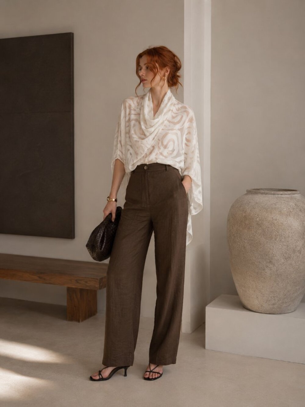 Pier Antonio Gaspari dark brown slim trousers IT 42 US Size 6